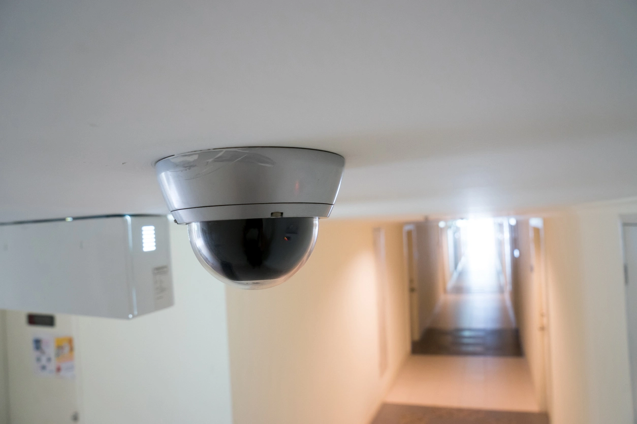 office hallway and shared workplace surveillance cameras