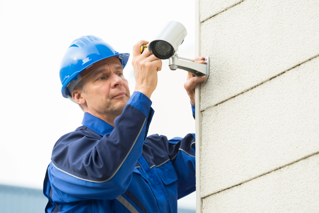 commercial security camera system installed on business property