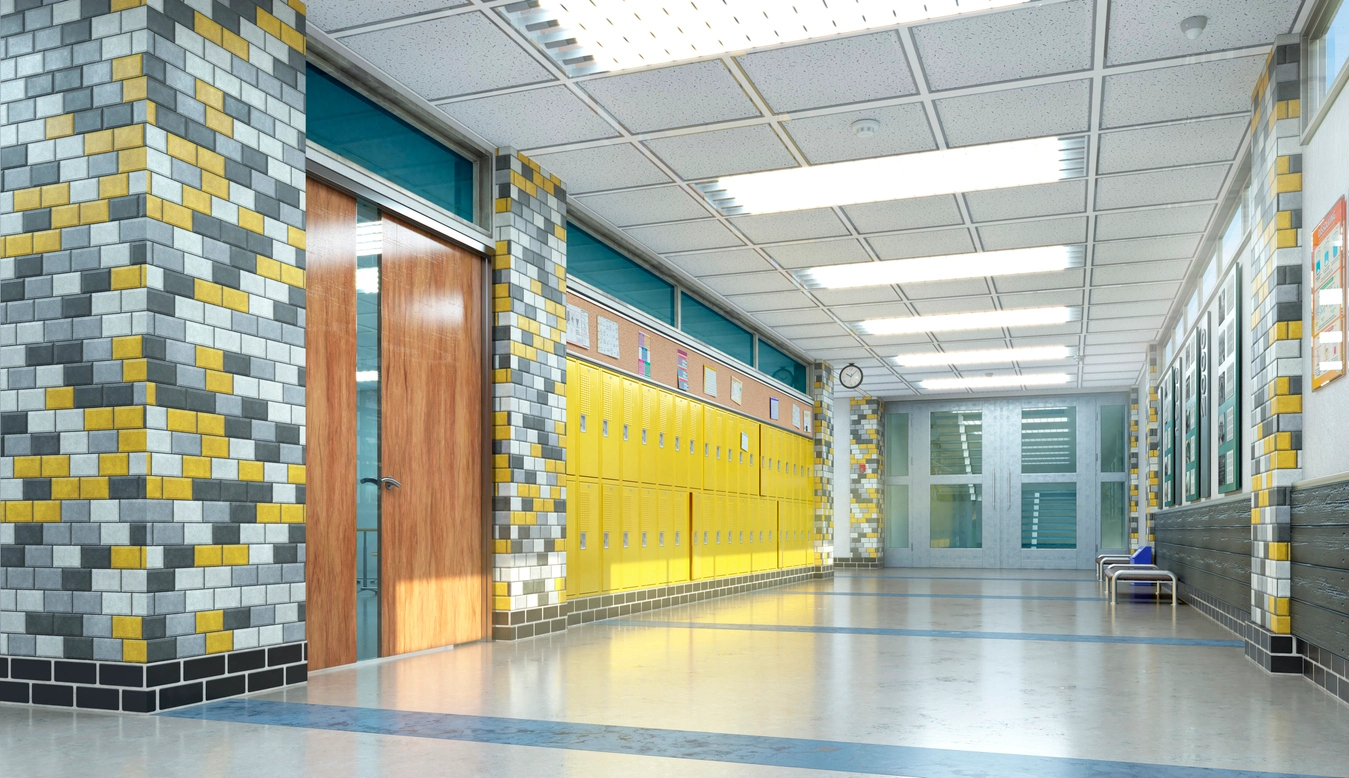 4K security camera monitoring school campus entrance
