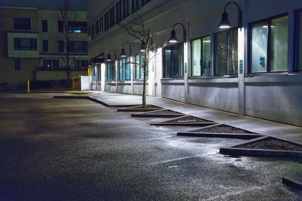 infrared night vision camera monitoring building entrance