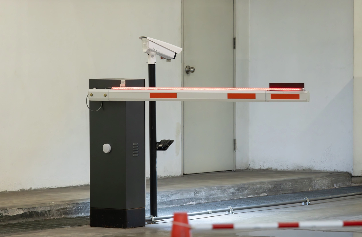 license plate recognition camera aimed at controlled vehicle lane for plate capture