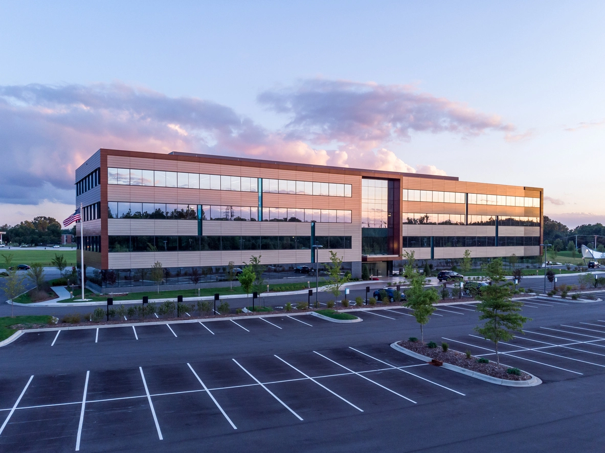 Commercial security camera system monitoring a business property