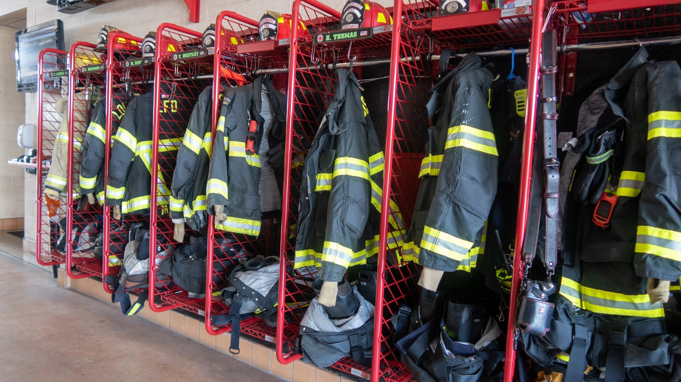 security camera monitoring fire department equipment storage room